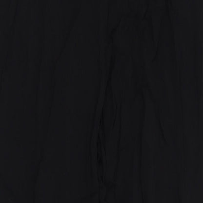 Primark Womens Black  Viscose Capri Trousers Size 10 L26 in Regular Tie