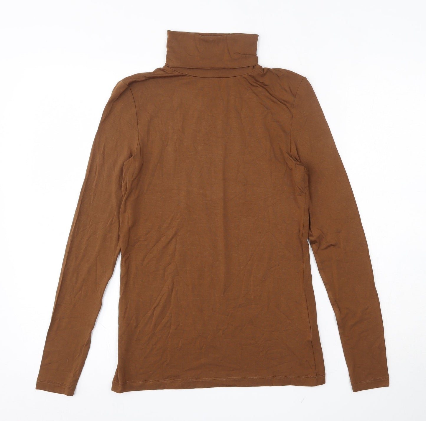 Womens UK Size S Hallhuber Brown Basic T-Shirt