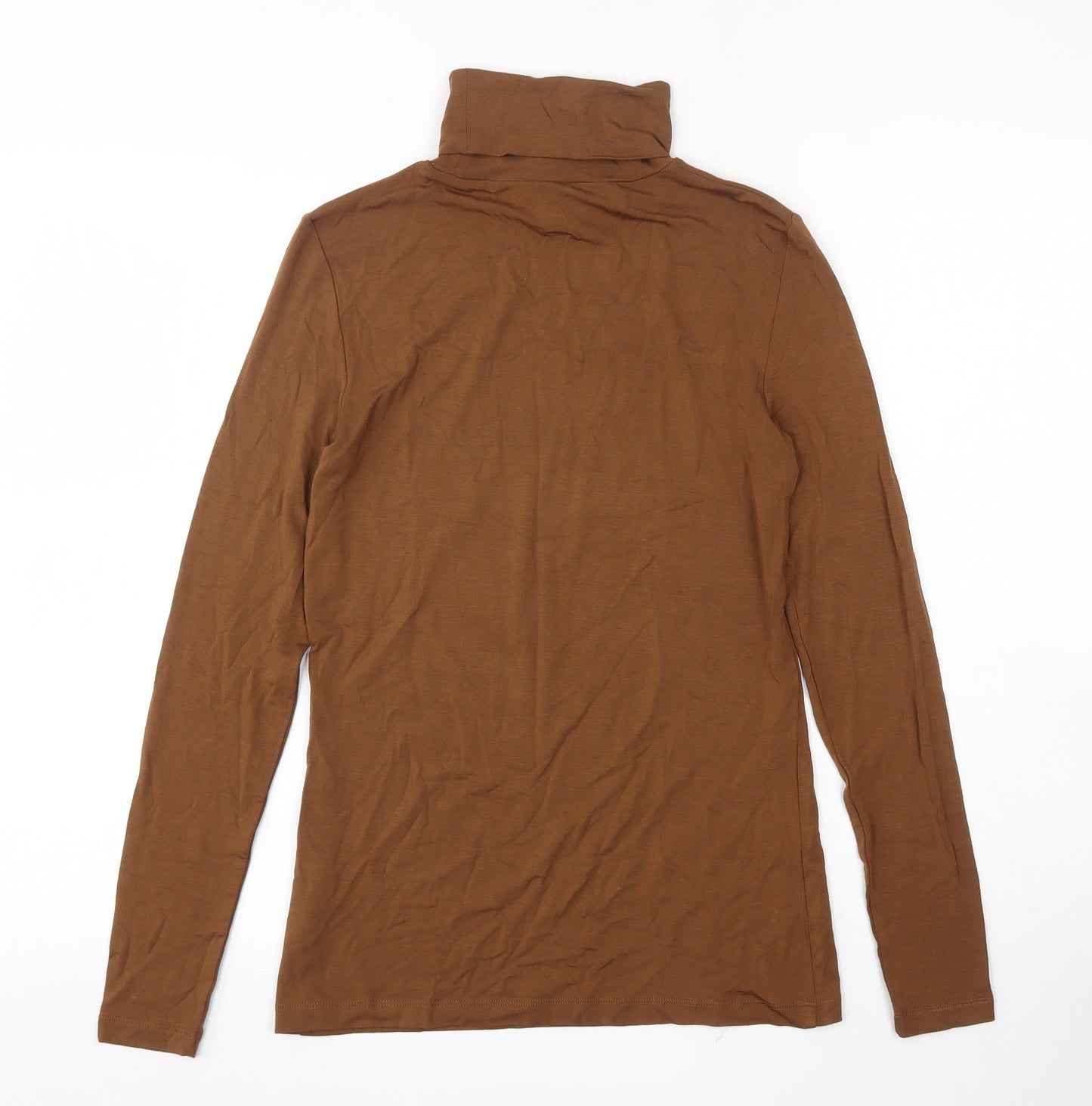 Womens UK Size S Hallhuber Brown Basic T-Shirt