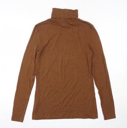 Womens UK Size S Hallhuber Brown Basic T-Shirt