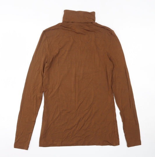 Womens UK Size S Hallhuber Brown Basic T-Shirt