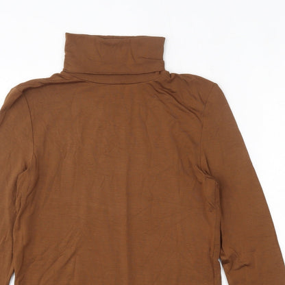 Womens UK Size S Hallhuber Brown Basic T-Shirt