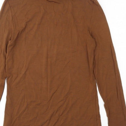 Womens UK Size S Hallhuber Brown Basic T-Shirt