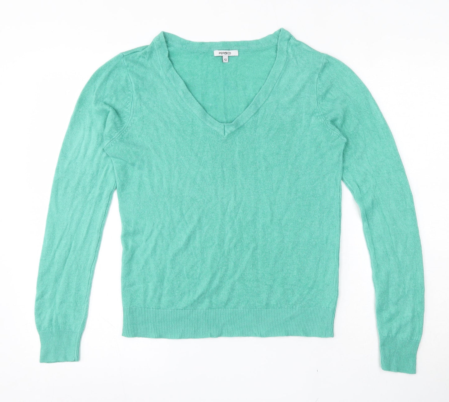 Womens UK Size 12 Pep & co Green Pullover Jumper
