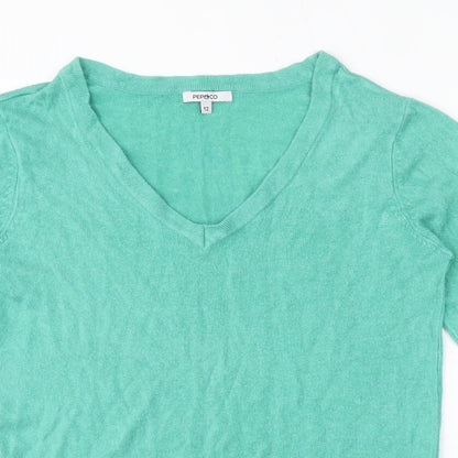Womens UK Size 12 Pep & co Green Pullover Jumper