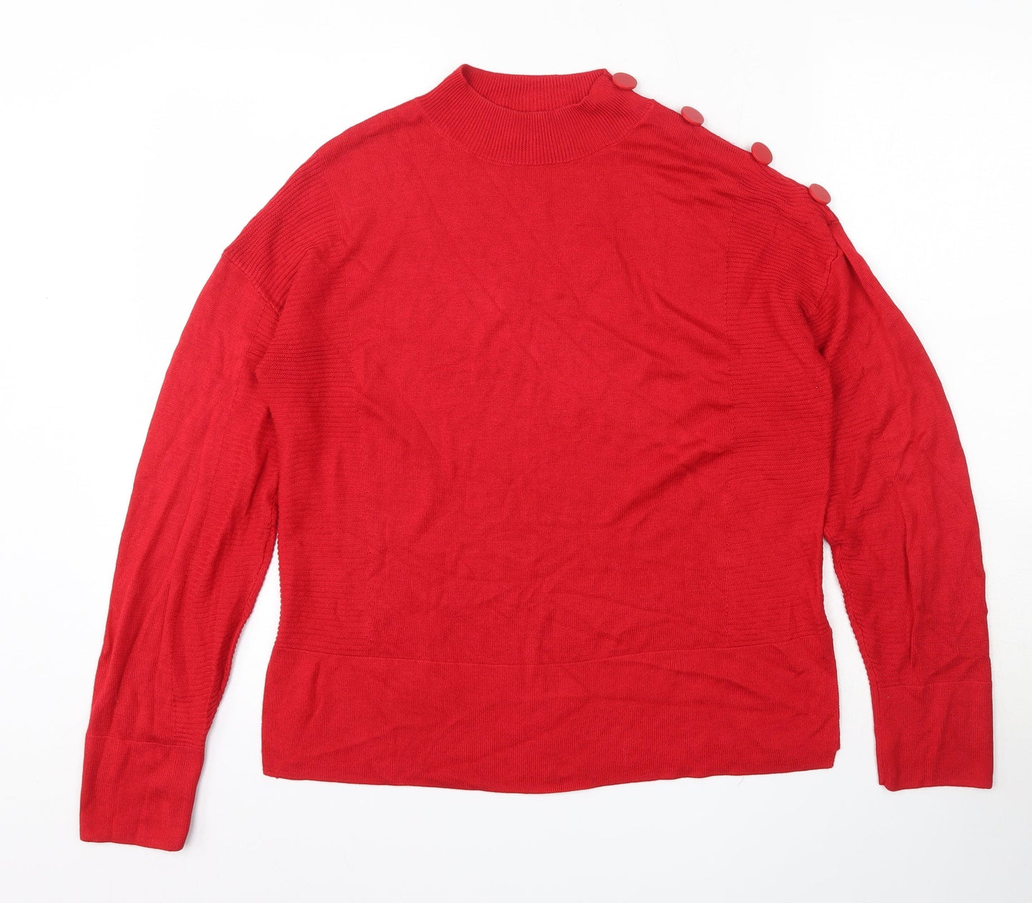 Next Knitwear  Womens Red Round Neck  Viscose Pullover Jumper Size 12