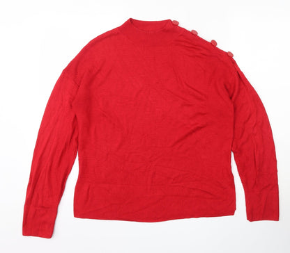 Next Knitwear  Womens Red Round Neck  Viscose Pullover Jumper Size 12
