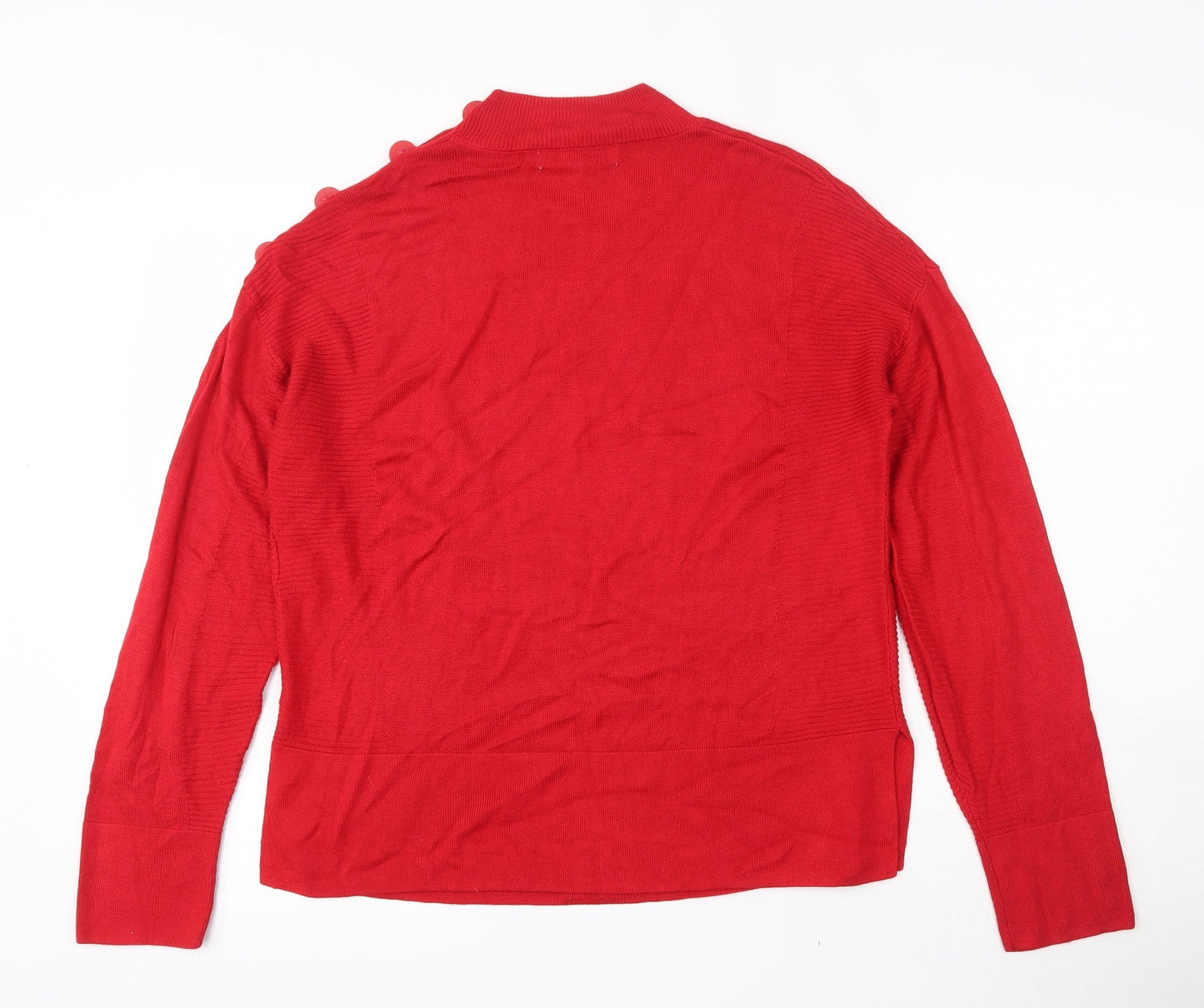 Next Knitwear  Womens Red Round Neck  Viscose Pullover Jumper Size 12