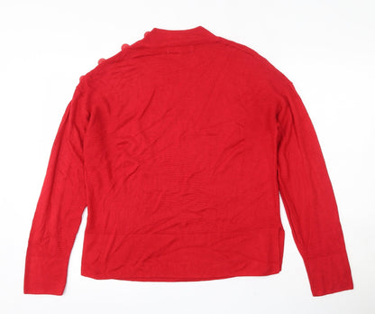 Next Knitwear  Womens Red Round Neck  Viscose Pullover Jumper Size 12