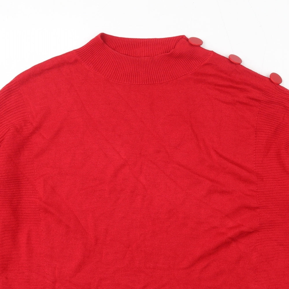Next Knitwear  Womens Red Round Neck  Viscose Pullover Jumper Size 12
