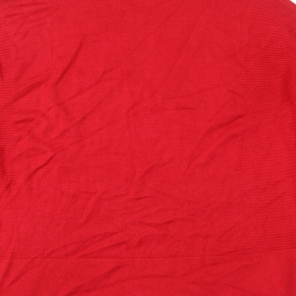 Next Knitwear  Womens Red Round Neck  Viscose Pullover Jumper Size 12