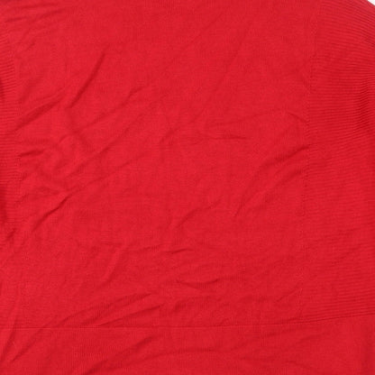 Next Knitwear  Womens Red Round Neck  Viscose Pullover Jumper Size 12