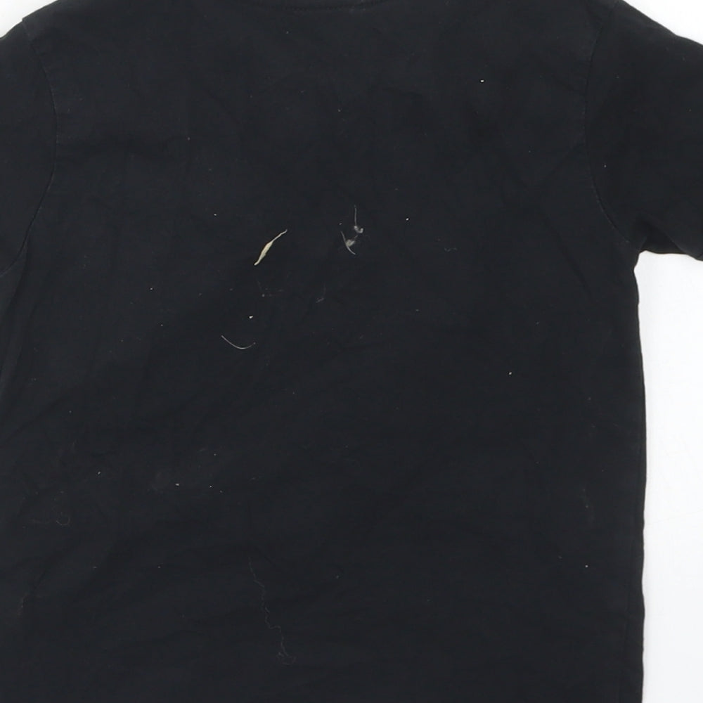 George Boys Black  Cotton Basic T-Shirt Size 4-5 Years Crew Neck  - Hype