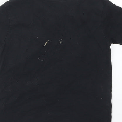 George Boys Black  Cotton Basic T-Shirt Size 4-5 Years Crew Neck  - Hype