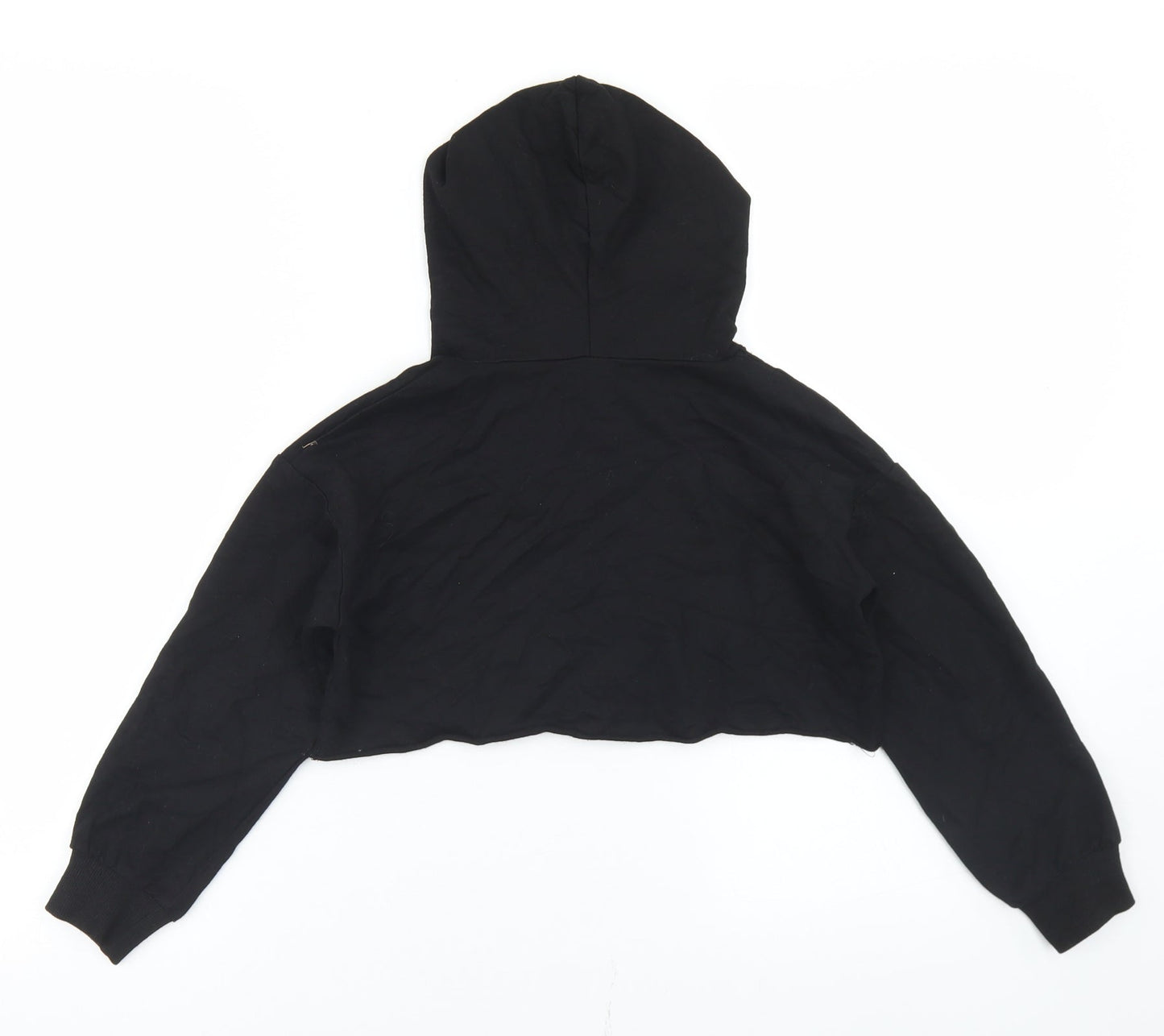 SheIn Girls Black  Cotton Pullover Hoodie Size 6 Years   - Cropped