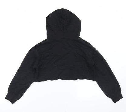 SheIn Girls Black  Cotton Pullover Hoodie Size 6 Years   - Cropped