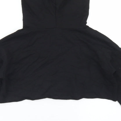 SheIn Girls Black  Cotton Pullover Hoodie Size 6 Years   - Cropped