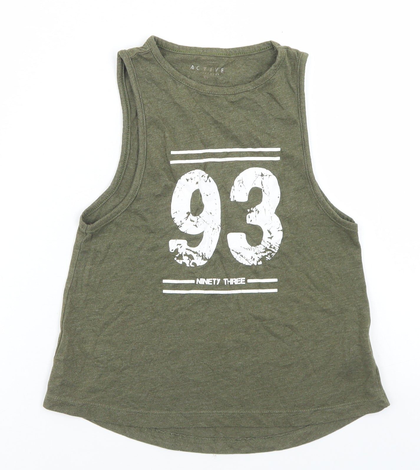 Miss E-vie Girls Green  Cotton Basic Tank Size 6-7 Years Round Neck