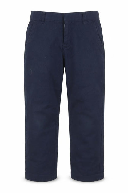 Front view of George boys’ blue polyester dress pants trousers, size 6-7, years regular hook & eye