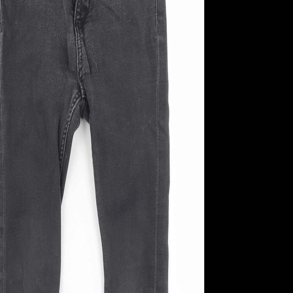 &Denim Girls Black  Cotton Skinny Jeans Size 5-6 Years  Regular Snap