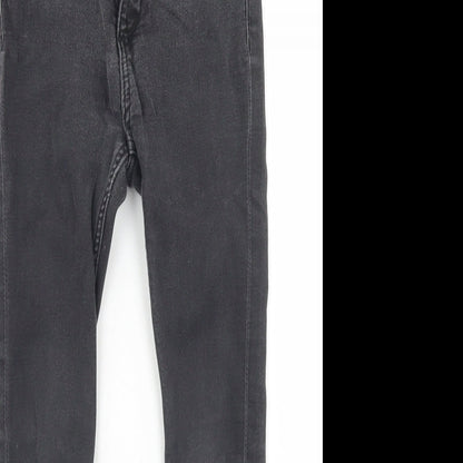 &Denim Girls Black  Cotton Skinny Jeans Size 5-6 Years  Regular Snap