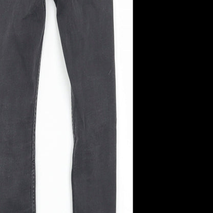 &Denim Girls Black  Cotton Skinny Jeans Size 5-6 Years  Regular Snap