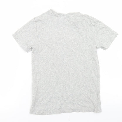 NEXT Boys Grey  Cotton Basic T-Shirt Size 8 Years Crew Neck  - Gaming Reversible Sequins