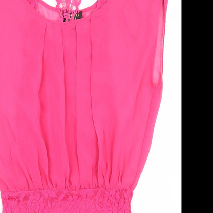 Tokyo Doll Womens Pink  Polyester Pencil Dress  Size 12  Round Neck
