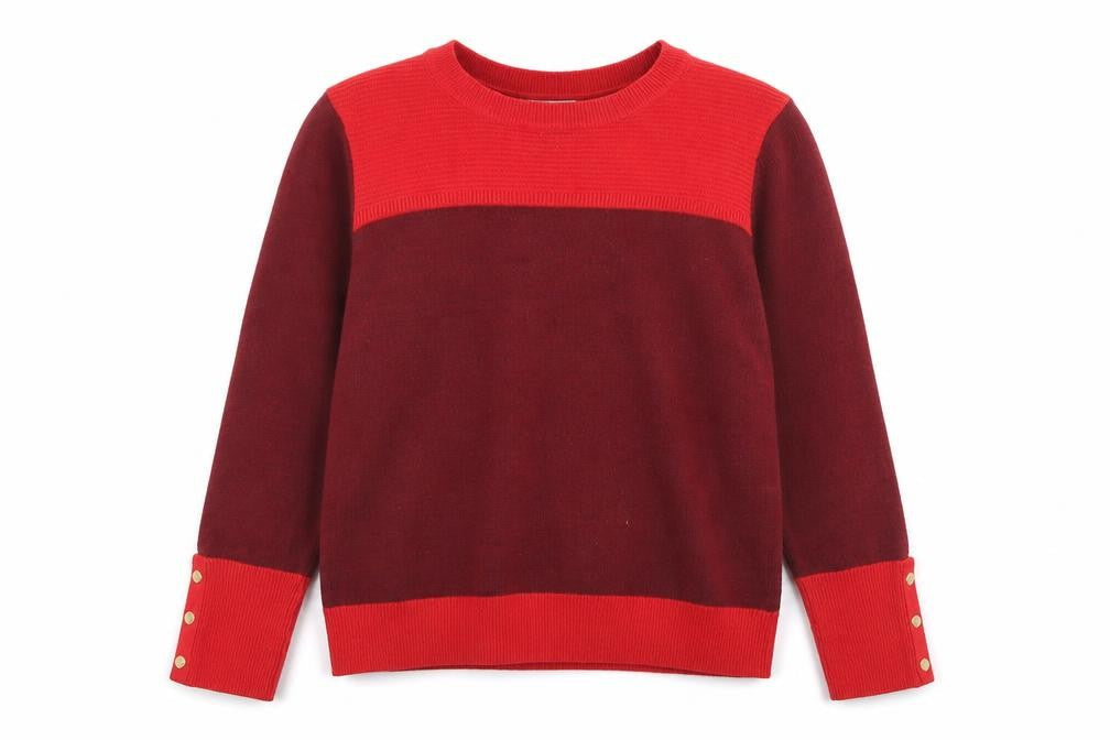 Classics Womens Red Crew Neck  Acrylic Pullover Jumper Size 12