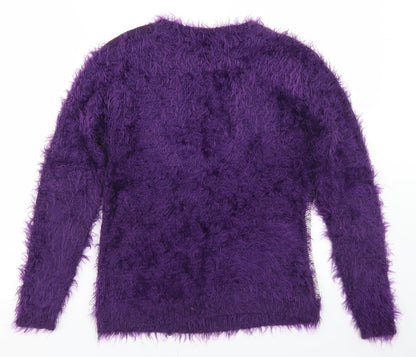 Gerard Womens Purple Crew Neck  Polyester Pullover Jumper Size S