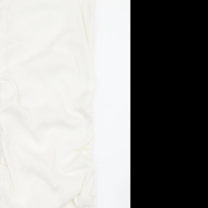 Preworn Womens White  Cotton Bodycon  Size S  Mock Neck