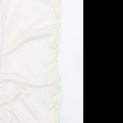Preworn Womens White  Cotton Bodycon  Size S  Mock Neck