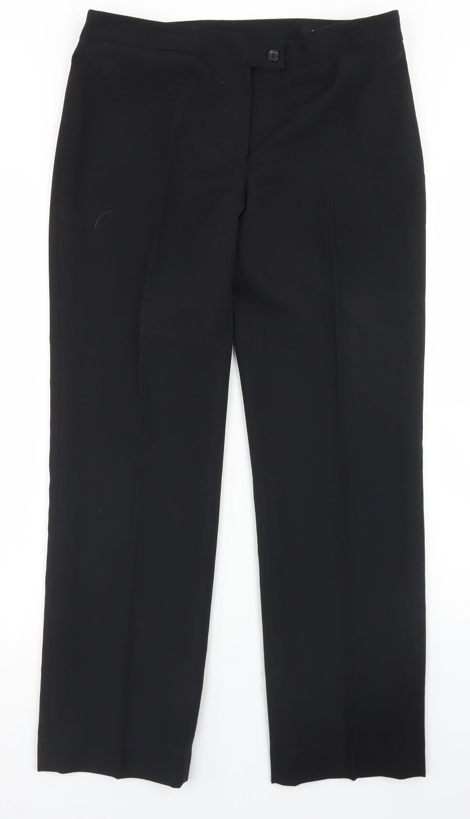 Russums Womens Black  Polyester Dress Pants Trousers Size 12 L29 in Regular Hook & Eye