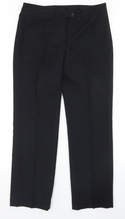 Russums Womens Black  Polyester Dress Pants Trousers Size 12 L29 in Regular Hook & Eye