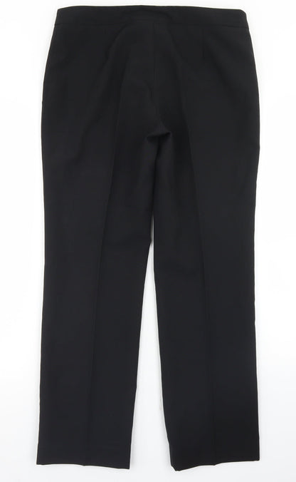 Russums Womens Black  Polyester Dress Pants Trousers Size 12 L29 in Regular Hook & Eye