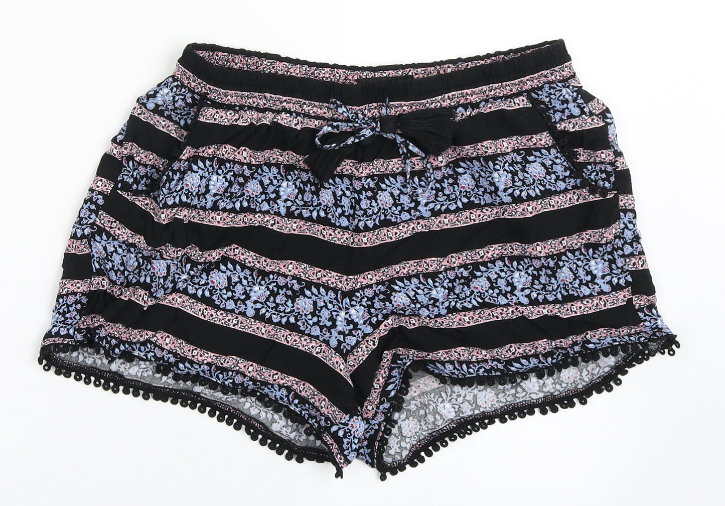 Atmosphere Womens Black  Viscose Hot Pants Shorts Size 4  Regular Pull On