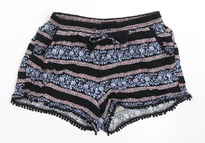 Atmosphere Womens Black  Viscose Hot Pants Shorts Size 4  Regular Pull On