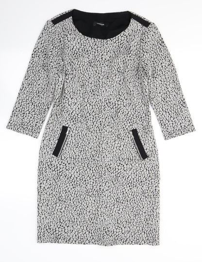 Additional front view of Taifun women’s green polka dot polyester a-line, size UK 10, round neck pullover