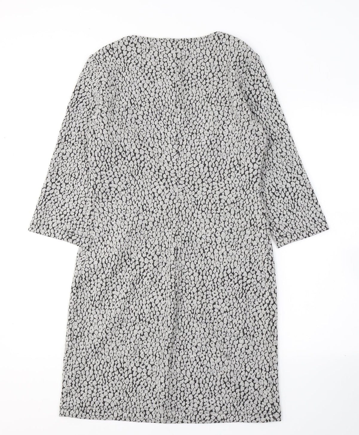 Back view of Taifun women’s green polka dot polyester a-line, size UK 10, round neck pullover