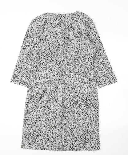 Back view of Taifun women’s green polka dot polyester a-line, size UK 10, round neck pullover