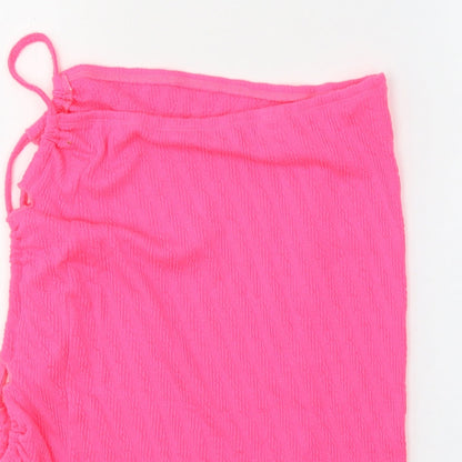 SheIn Womens Pink  Polyester Wrap Tank Size S Square Neck