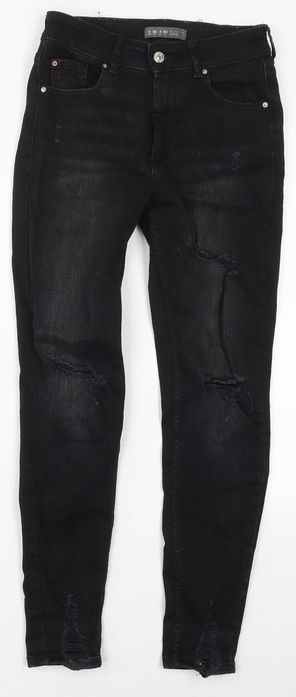 Denim Co Womens Black  Cotton Skinny Jeans Size 8 L27 in Regular Button