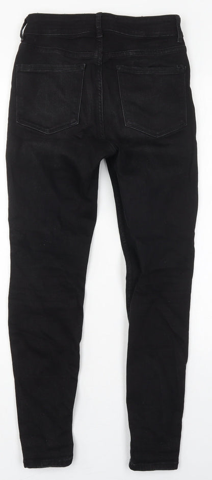 Denim Co Womens Black  Cotton Skinny Jeans Size 8 L27 in Regular Button