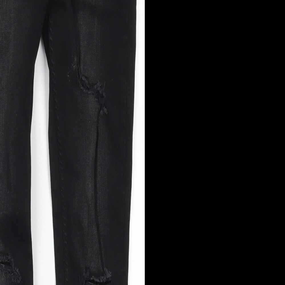 Denim Co Womens Black  Cotton Skinny Jeans Size 8 L27 in Regular Button