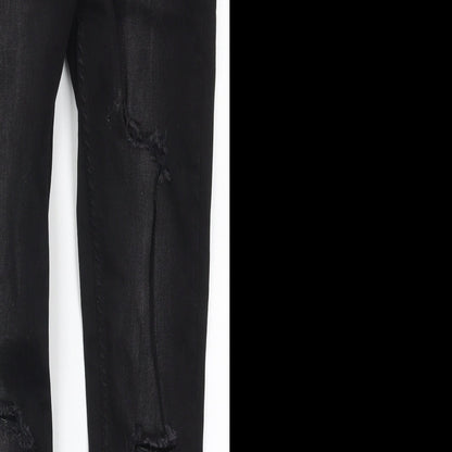 Denim Co Womens Black  Cotton Skinny Jeans Size 8 L27 in Regular Button