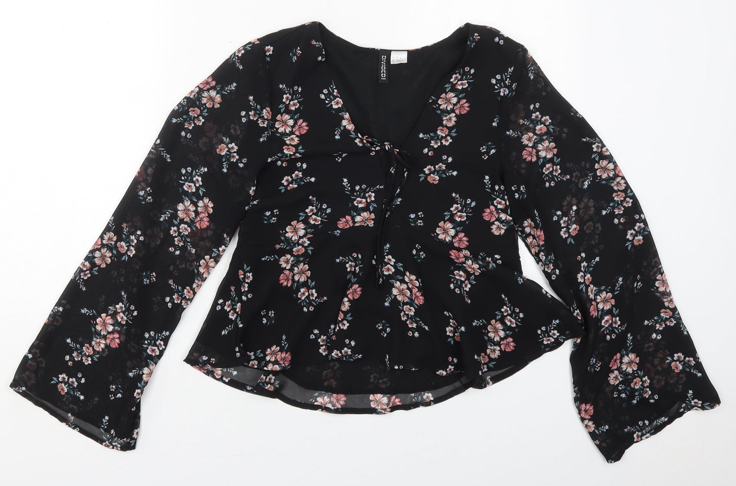 Womens UK Size 6 H&M Black Basic Blouse