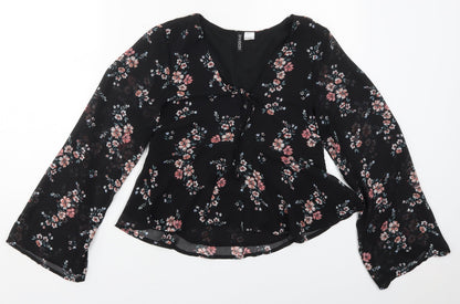 Womens UK Size 6 H&M Black Basic Blouse
