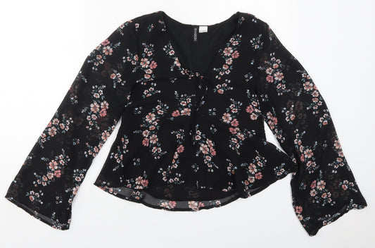Womens UK Size 6 H&M Black Basic Blouse