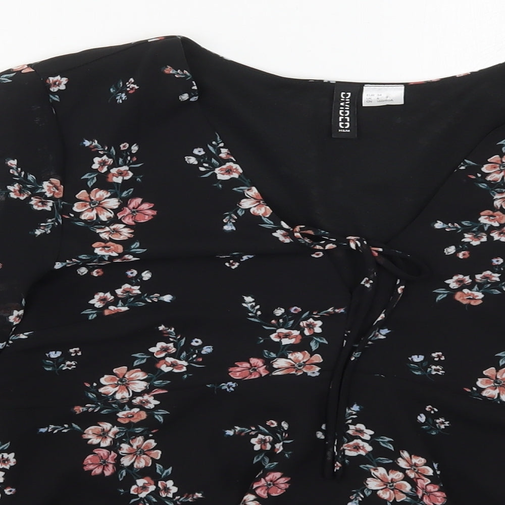 Womens UK Size 6 H&M Black Basic Blouse
