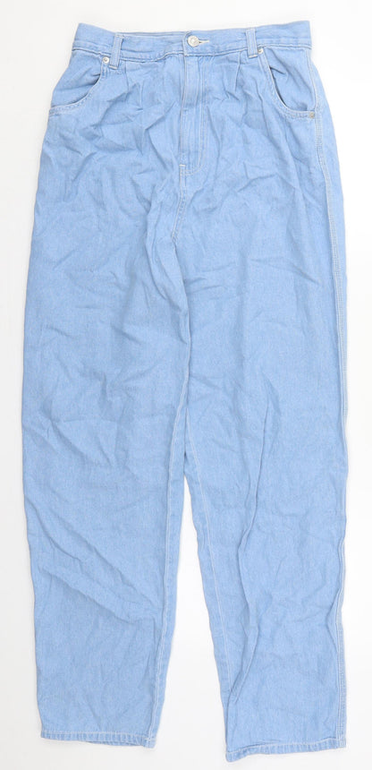ASOS Womens Blue  Cotton Mom Jeans Size 28 in L32 in Regular Button